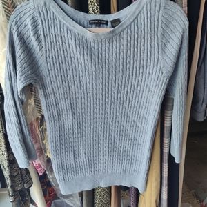 3/4 Sleeve cable knit sweater